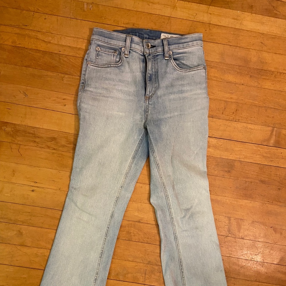 Rag & Bone high rise raw hem jeans